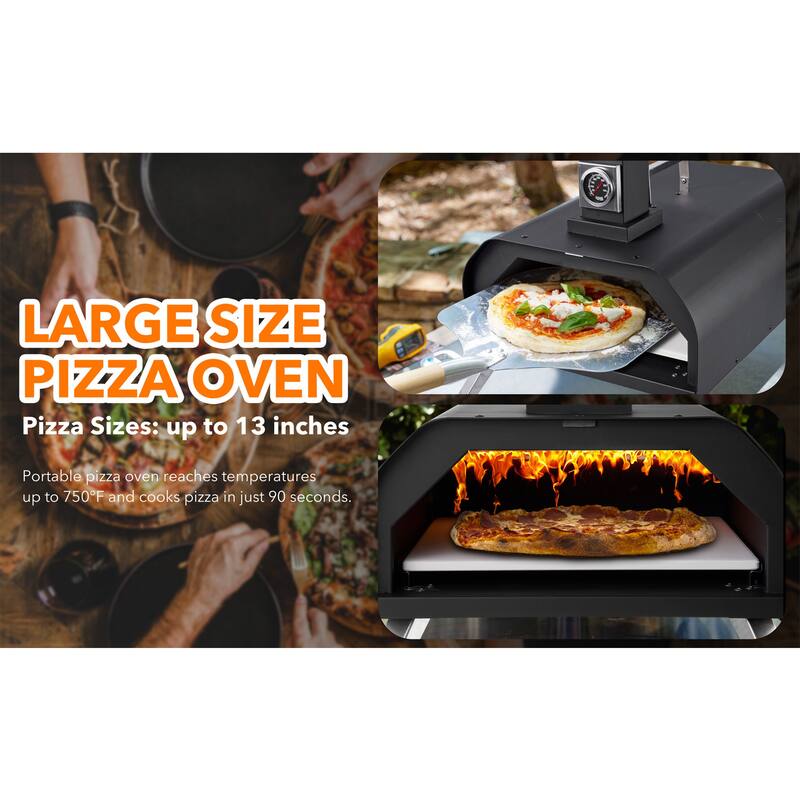 Outdoor 13" Stainless Steel Wood Fired Pizza Oven