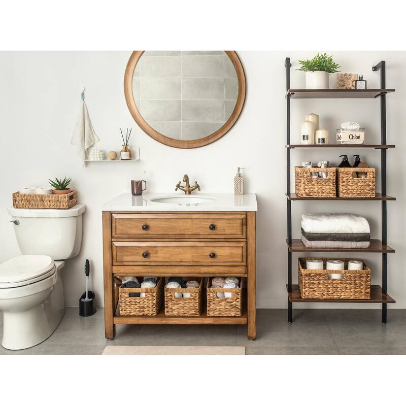 StorageWorks 2-Pack Wicker Storage Basket with Built-in Handle - 8.25"D x 13.25"W x 7"H