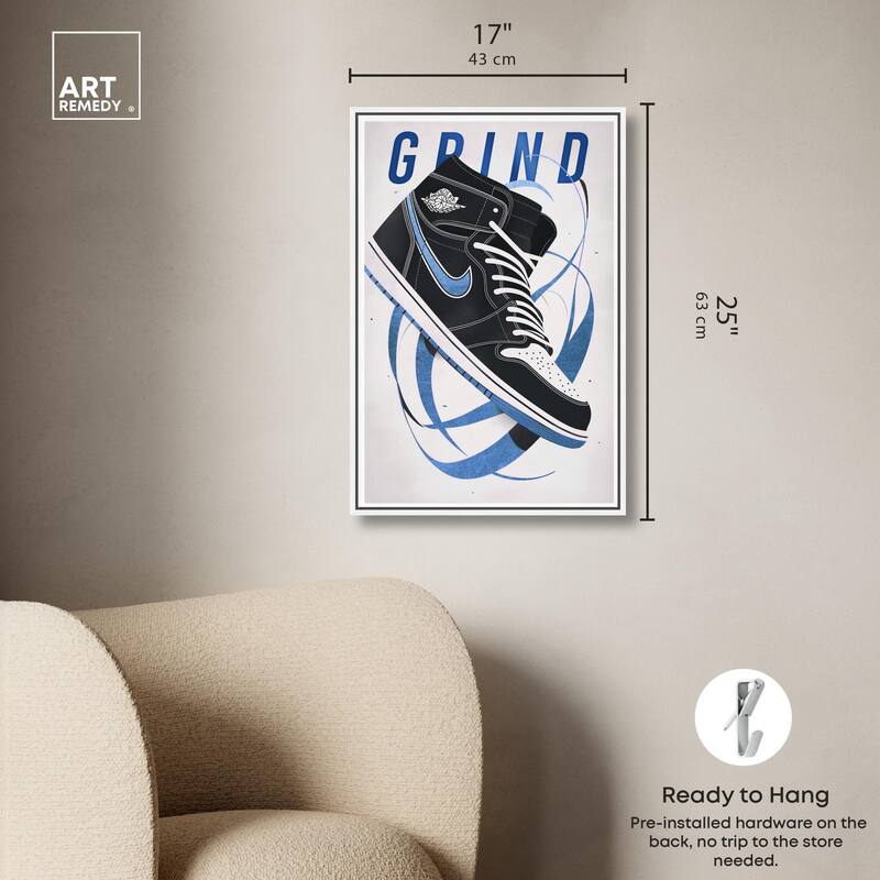 Blue Ribbon Sneaker Canvas by Art Remedy