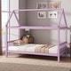 preview thumbnail 18 of 44, Twin Size Solid Wood House Frame Platform Bed, with Headboard and Footboard, with Underbed Storage Space, Minimalist Kids Bed Pink