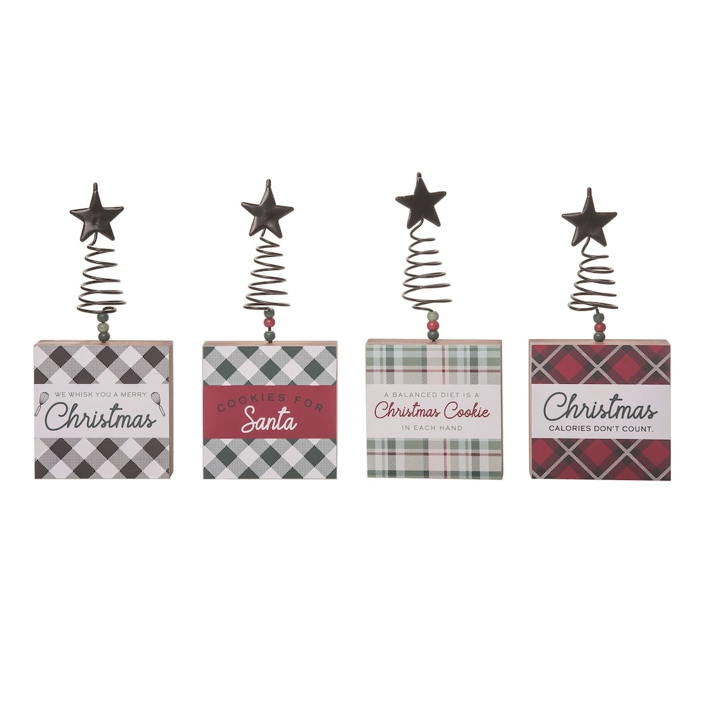 Transpac Christmas Recipe Holder Set of 4 Christmas Home Decorations