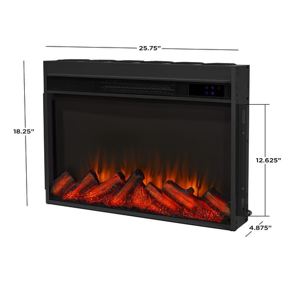 dimension image slide 0 of 2, Crawford 48" Slim Electric Fireplace in White by Real Flame