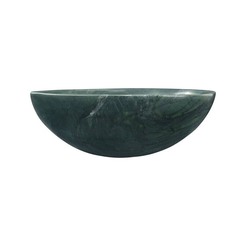 Roomfitters Round Marble Bathroom Vessel Sink, Natural Stone Countertop Wash Basin, Polished Bowl Vanity Sink