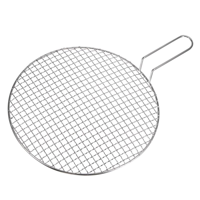 Stainless Steel Grill 13.8" Round Barbecue Mesh Outdoor Grill w Handle - 13.8-inch