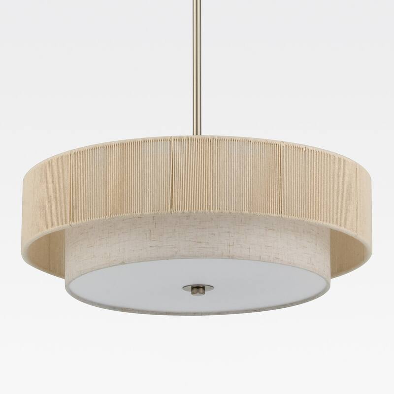 CO-Z 18 in 4-Light Dimmable Semi Flush Mount Fabric Ceiling Light Pendant - 18"