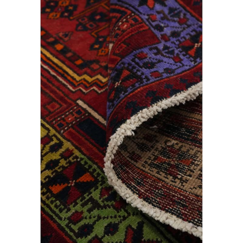 Hand Knotted Oriental 100% Wool Carpet Traditional Geometric Red Ardebil Runner Rug - 11' 0'' X 3' 2''