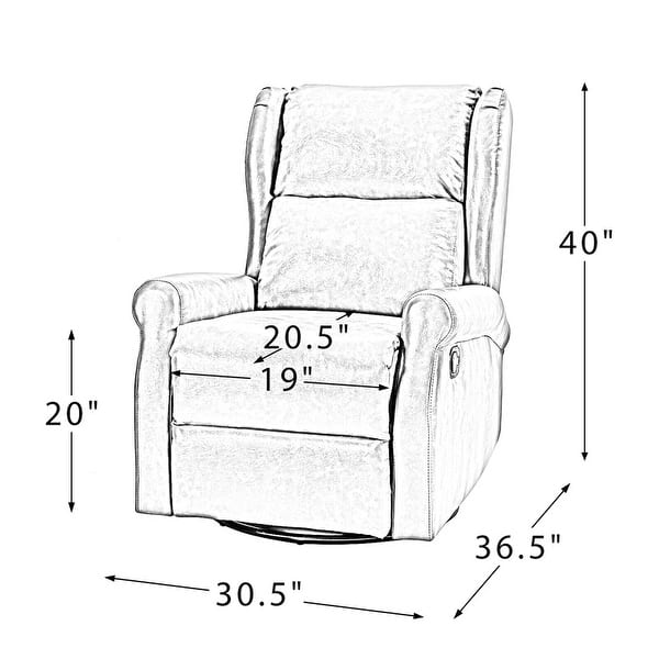 Leather Manual Swivel Recliner with Metal Base Bed Bath & Beyond 36185482