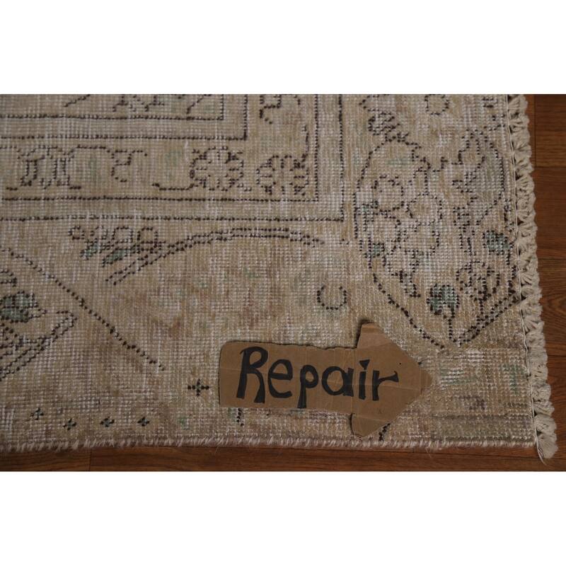 Vintage Distressed Tabriz Persian Area Rug Hand-Knotted Wool Carpet - 7'4" x 10'7"