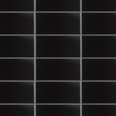 Merola Tile Projectos Black 3-7/8" x 7-3/4" Ceramic Floor and Wall Tile