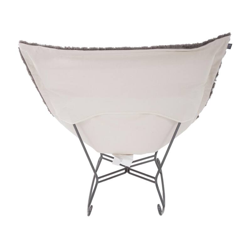 Allan Andrews Scroll Puff Rocker with Titanium Frame, Angora Collection