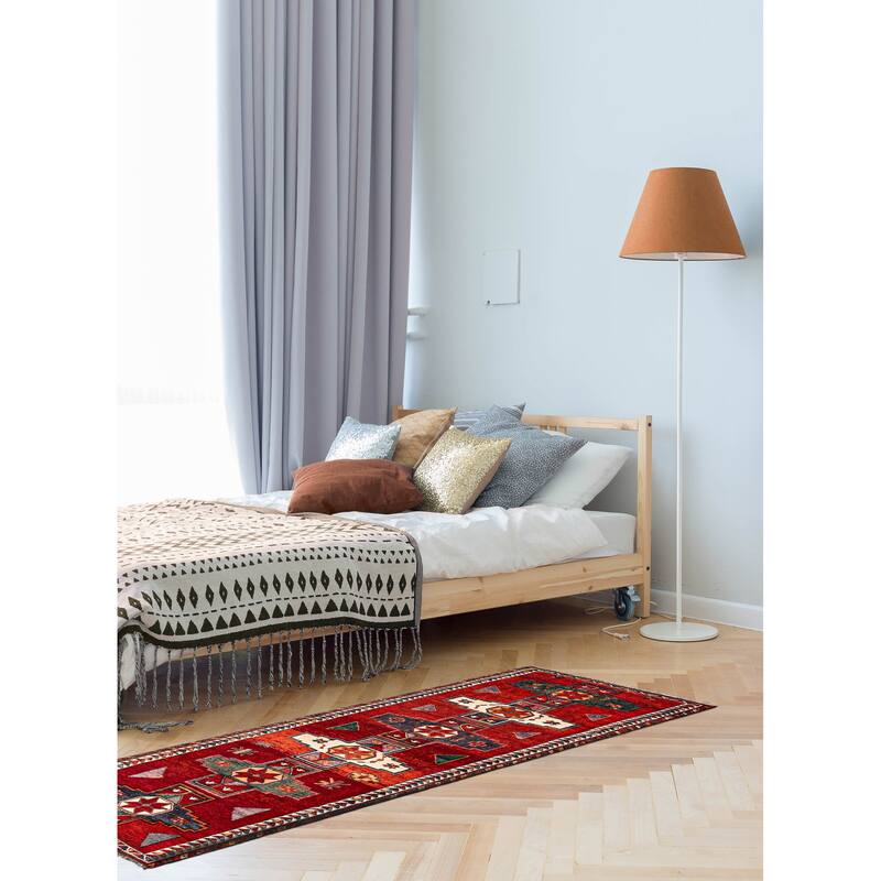 ECARPETGALLERY Hand-knotted Melis Vintage Red Wool Rug - 4'6 x 13'5