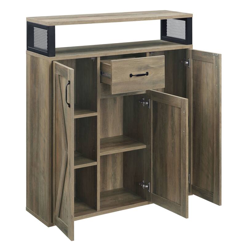 Rustic Oak Server with 3 Doors