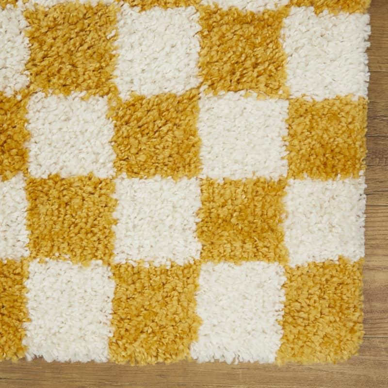 Mackie Checkered Shag Area Rug