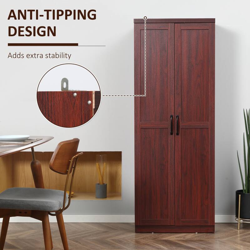 Freestanding Storage Cabinet with 2 Adjustable Shelves - Espresso