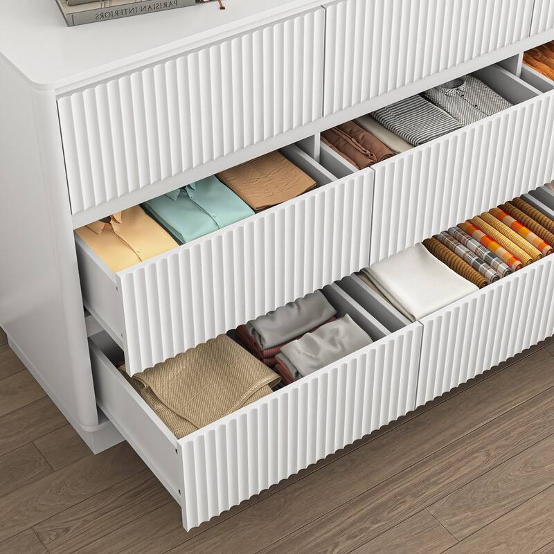 Large Floor Chest of Drawers 9 Drawer Dresser for Bedroom, Freestanding Storage Cabinet Side Table TV Stand