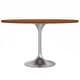 preview thumbnail 9 of 29, Verve 48" Modern Round Solid Wood Top Dining Table with Brushed Chrome Steel Pedestal Base for Kitchen & Dining Room
