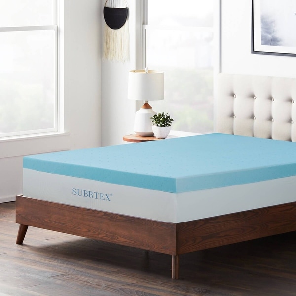 Subrtex Comfort Gel Infused Memory Foam Mattress Topper. Opens flyout.