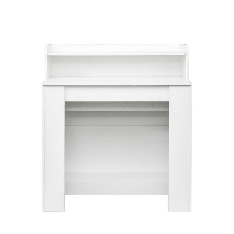 Roomfitters Modern Extendable Dining Table with Storage, Space-Saving Convertible Table