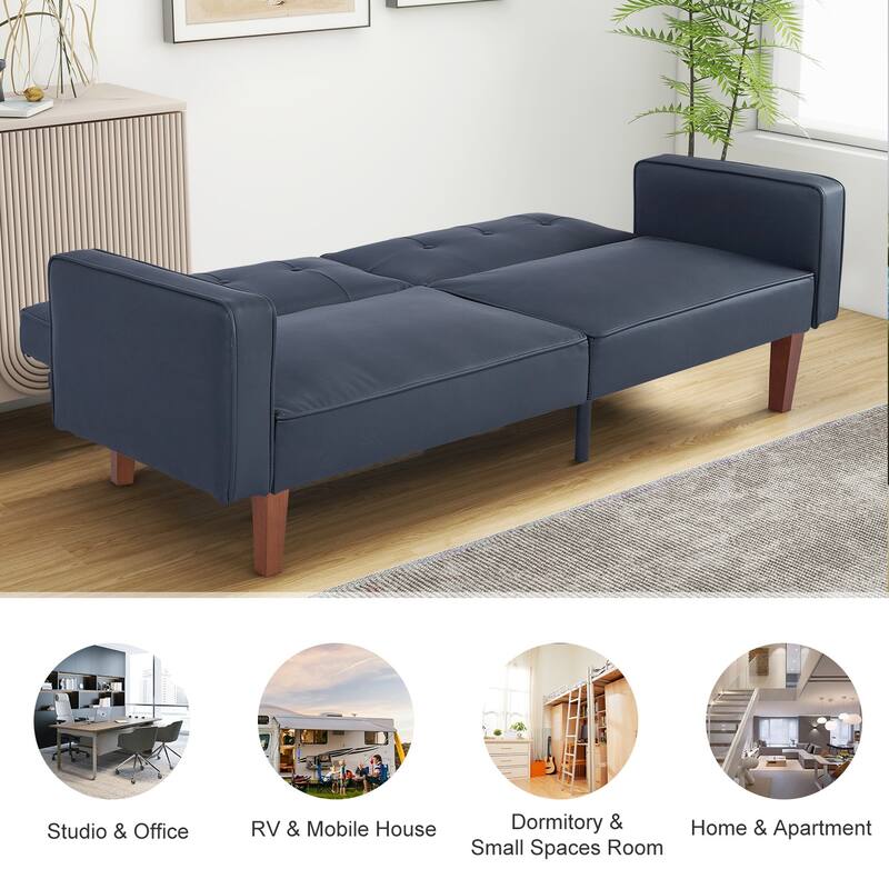 Futon Sofa Bed Couch Memory Foam Futon Convertible Couch Bed Sleeper for Living Room - 68.11"*30.11"*28.74"