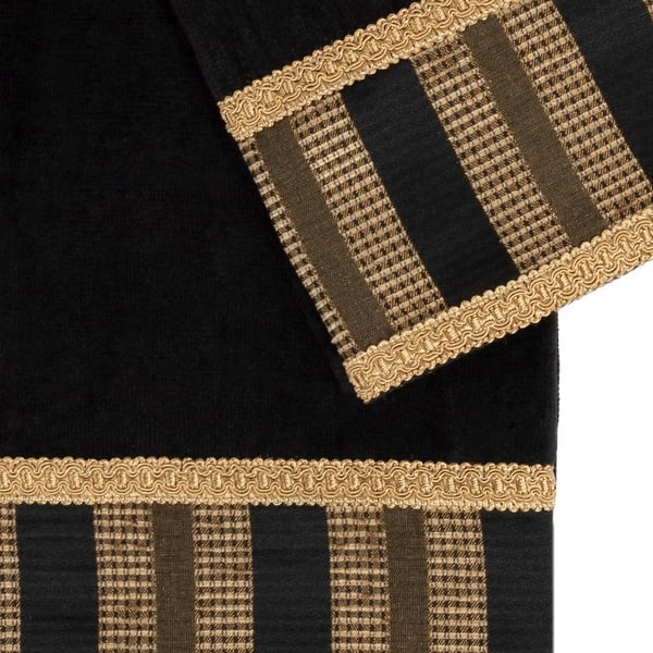 Sherry Kline Charming Black 3piece Decorative Towel Set, Jacquard