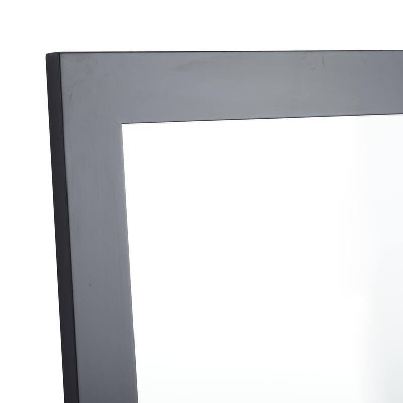 Black Wooden Room Wall Mirror
