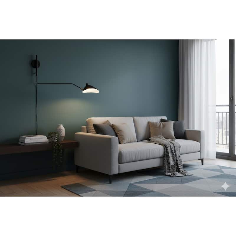 1-Light Matte Black Wall Sconce With A Black Aluminum Shade