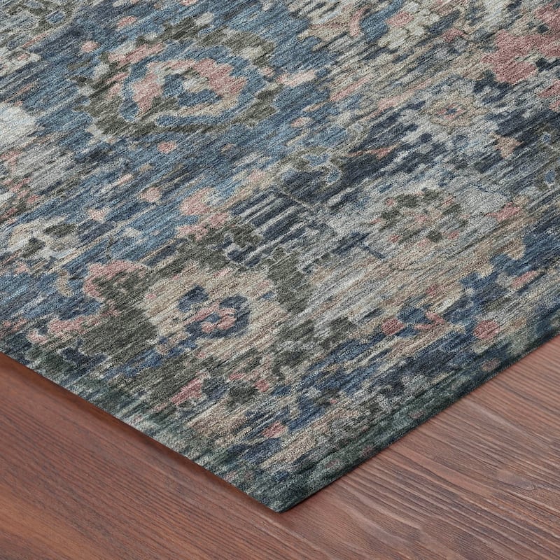 Machine Washable Indoor/ Outdoor Vintage Traditional Chantille Rug