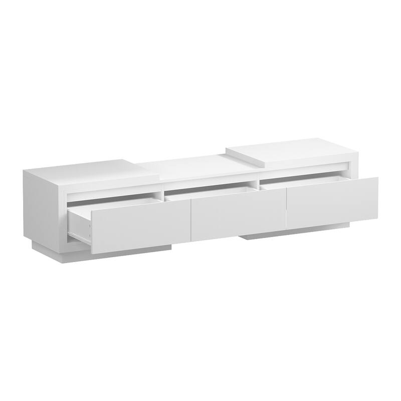 Extendable TV Stand Storage Media Console Modern Entertainment Center