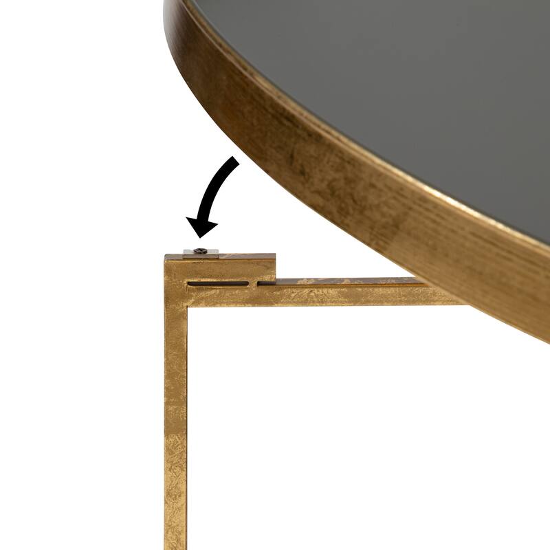 Kate and Laurel Celia Round Metal Coffee Table - 28.25x28.25x19