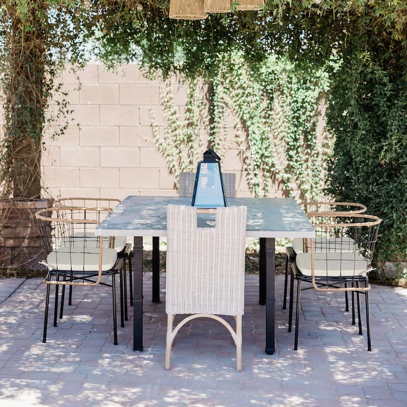 Aoodor Outdoor Dining Chair Cushions Set of 4, Outdoor Chair Pads with Ties, 21 x 21 inch - 21"x21"