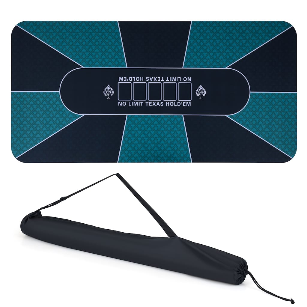 Gymax 70 x 35 Inch Poker Table Top w/Water-repellent Surface Anti-slip - Black & Green