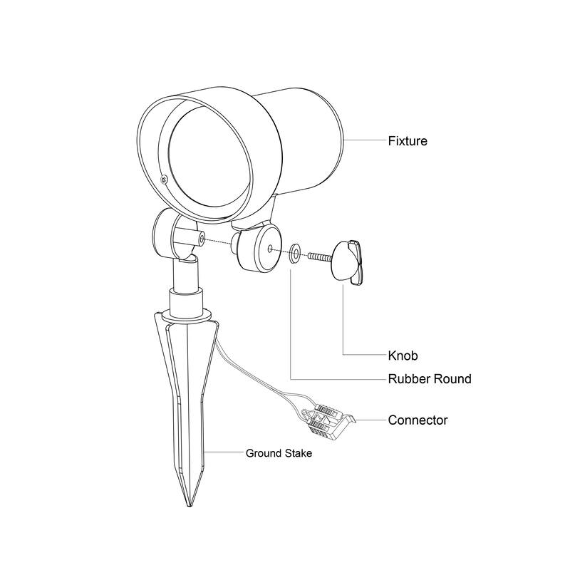 Low-Voltage Aluminum Black Outdoor Landscape Path Flood Light LED Clear Glass - 3.25-in W x 7.25-in H x 6.5-in D