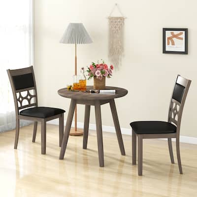 2/4PCS Wooden Dining Chairs Farmhouse Armless Upholstered Side Chairs