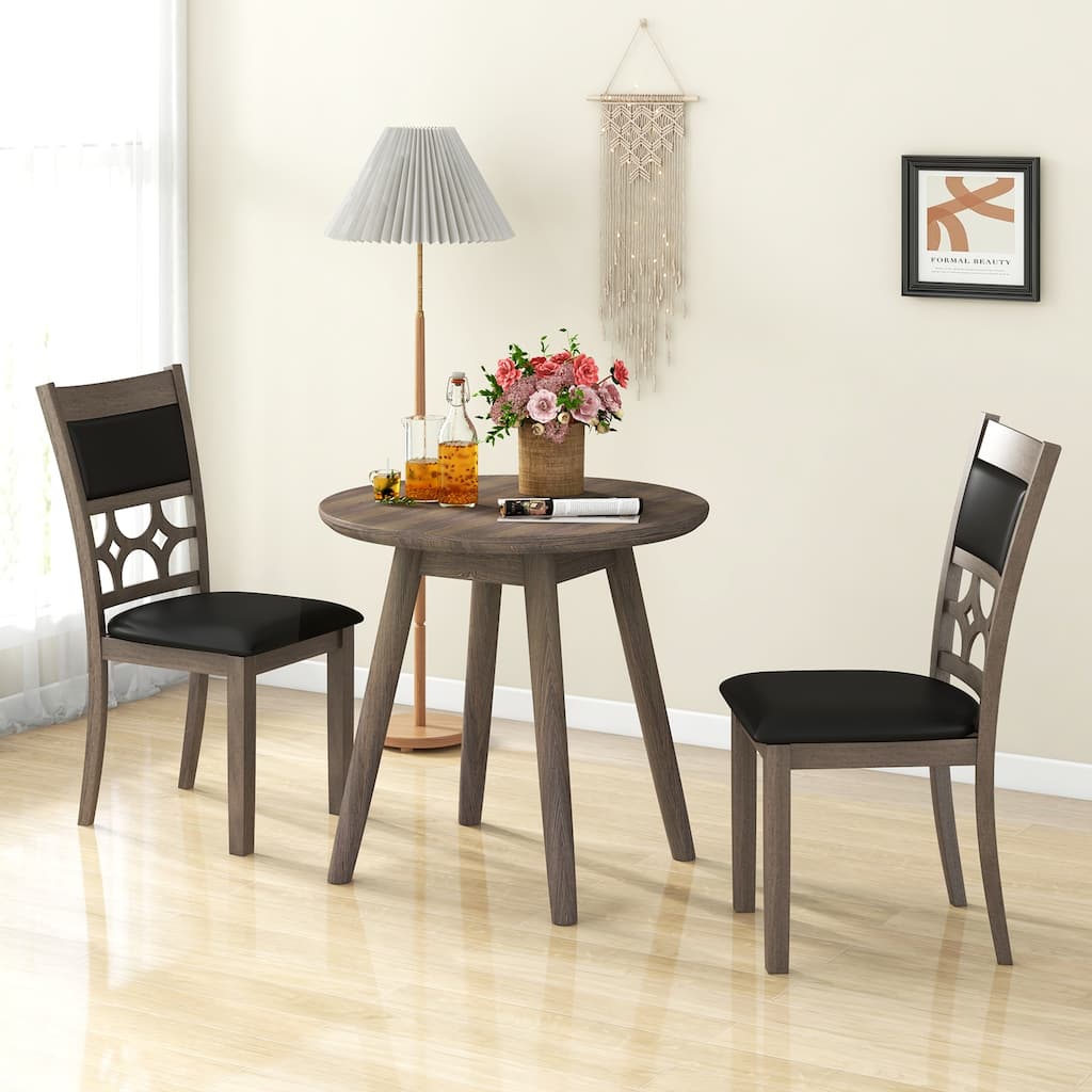 2/4PCS Wooden Dining Chairs Farmhouse Armless Upholstered Side Chairs