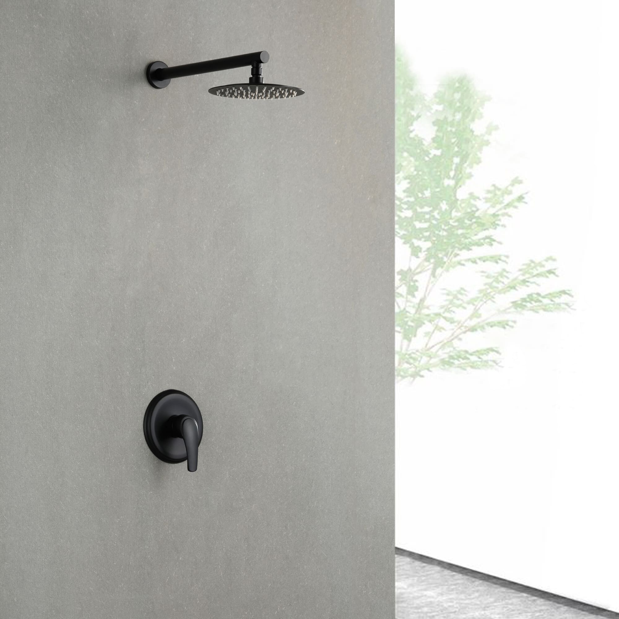 Wall Mount Shower Faucet With Rough-in Valve Modern Rainfall-image