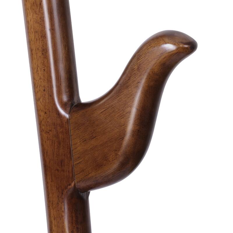 S-shaped Creative Freestanding Coat Rack Solid Wood Coat Tree with Hooks - 74.8"H x 16.5"Dia (base)