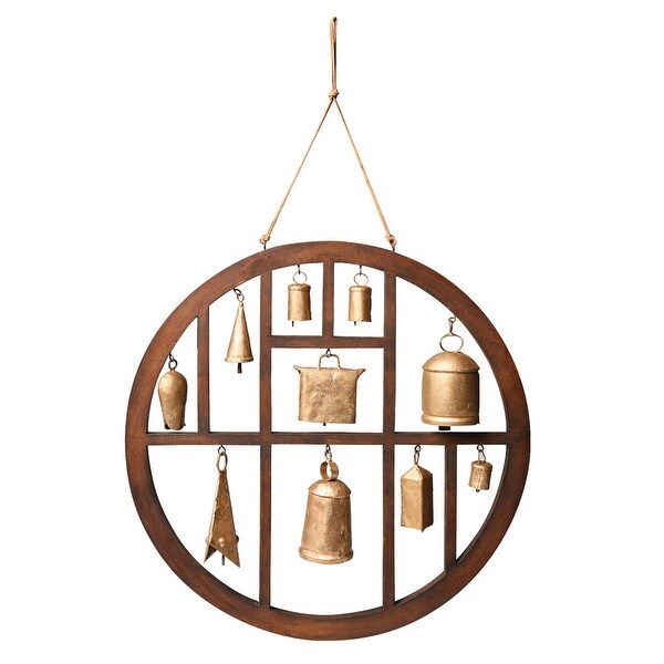 Circle of Bells Indoor/Outdoor Wind Chime Garden Outdoor Decor - Brown - 18 in.. Opens flyout.