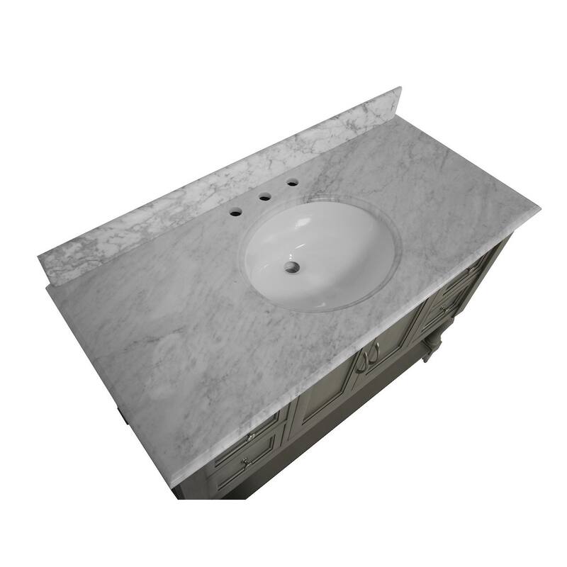 KitchenBathCollection Beverly 48" BathroomVanity w/ Carrara Marble Top