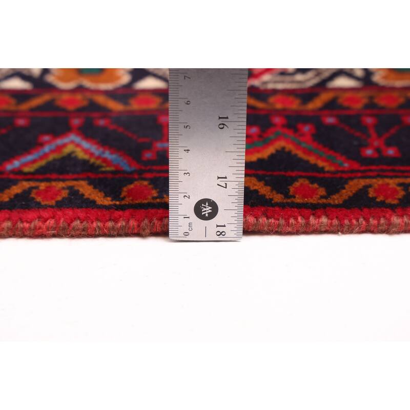 ECARPETGALLERY Hand-knotted Teimani Dark Navy, Red Wool Rug - 3'7 x 6'4