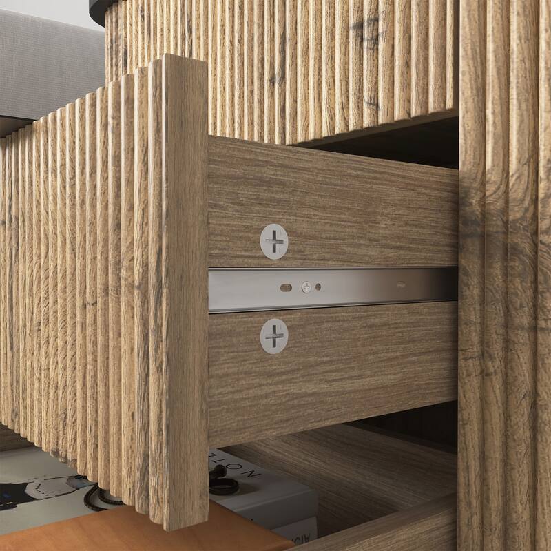 Multi-functional three-drawer MDF nightstand