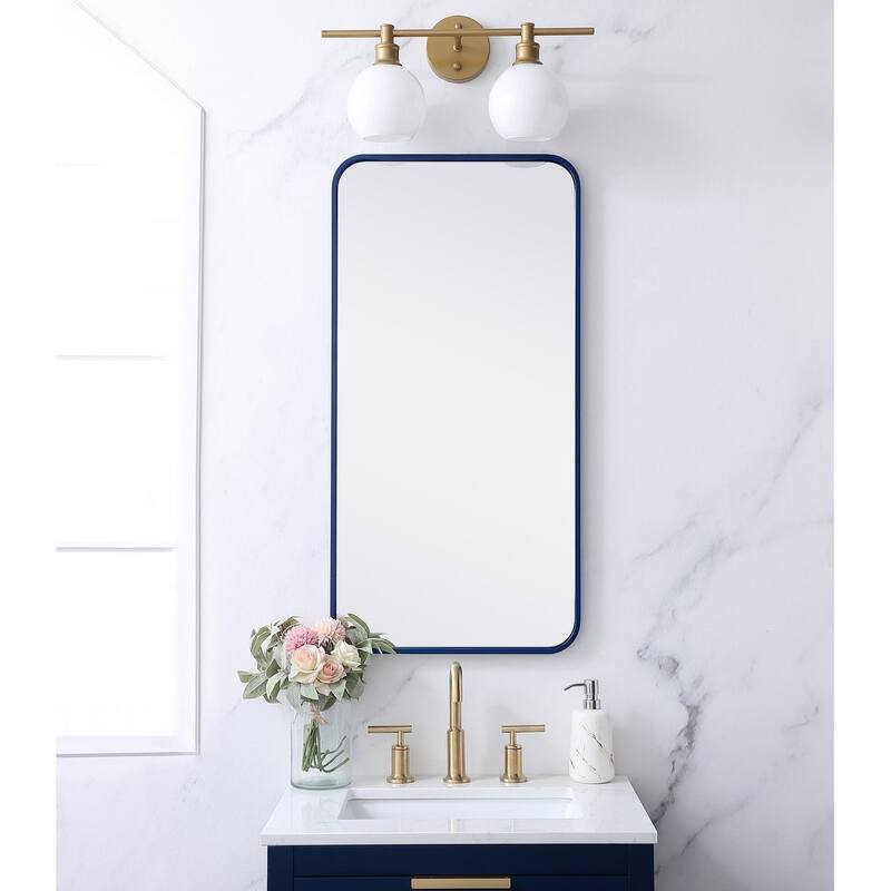 Ezra Soft Corner Metal Rectangular Mirror