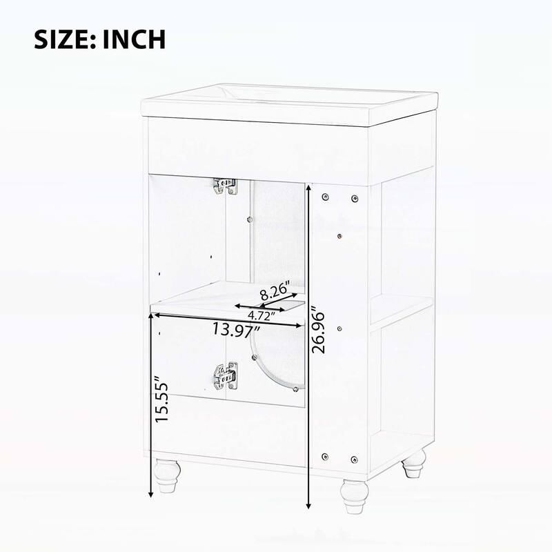 Bathroom Vanity Cabinet with Sink,with Two-tier Shelf,Adjustable Shelf