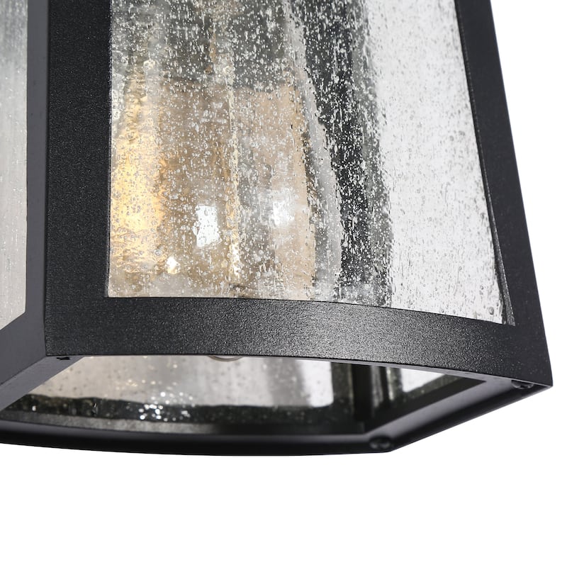 Aary Farmhouse Black Indoor/Outdoor Wall Sconce, 1-Light Modern LED Patio Wall Lantern - L5.5"*W5.9"*H11"