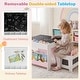 preview thumbnail 29 of 31, Costway Wooden Kids Table and Chairs Set with Double-sided Tabletop,