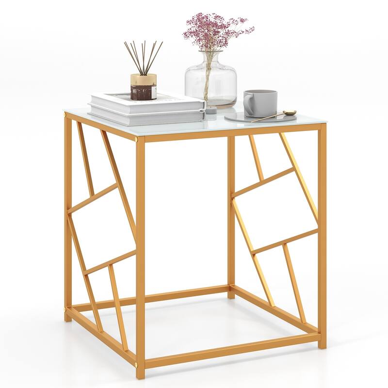 Costway 19.5'' Side Table Square Bedside Sofa Accent Coffee Table with