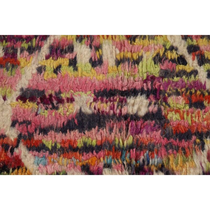 Trellis Moroccan Oriental Area Rug Hand-Knotted Wool Carpet - 6'1" x 9'6"