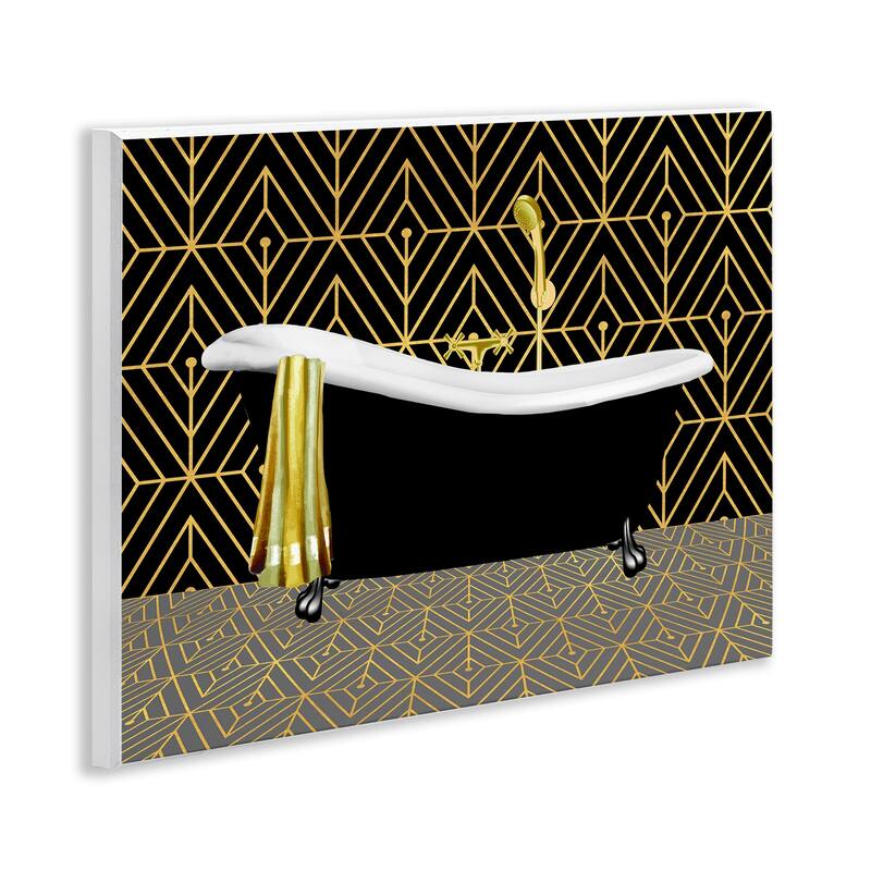 Stupell Deco Patterned Bathtub Wall Plaque Art Design By Conrad Knutsen
