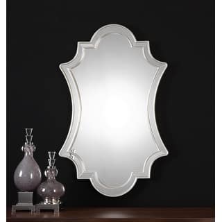 Uttermost Elara Decorative Antiqued Wall Mirror - Antique Silver - 27x43x1.125