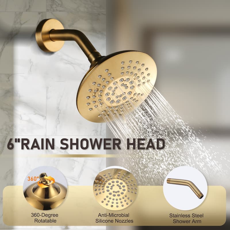 WOWOW Single Handle 5-Spray Shower Faucet with Valve