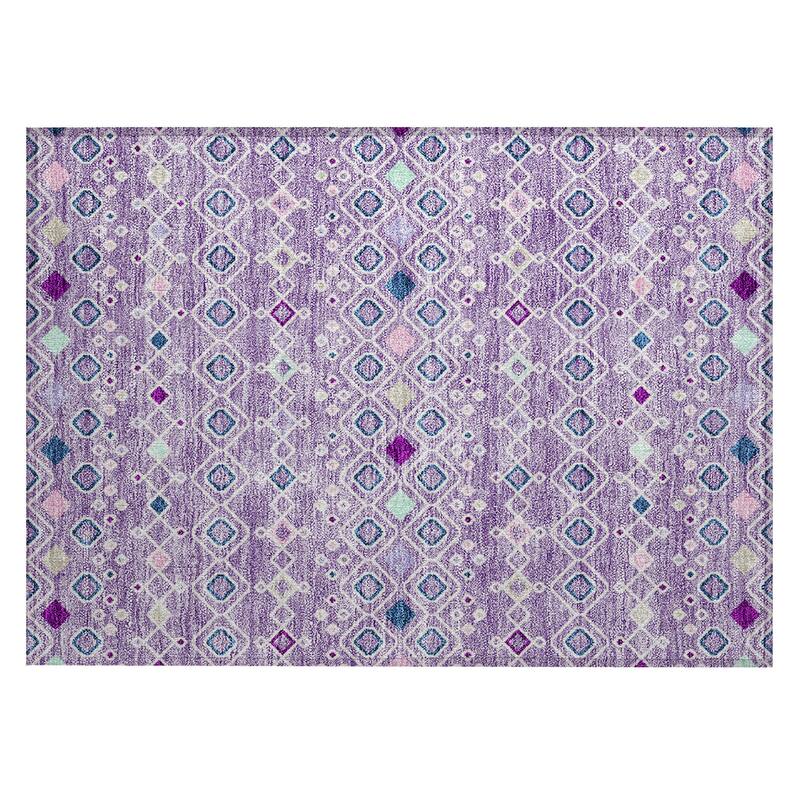 Machine Washable Indoor/ Outdoor Global Contempory Chantille Rug